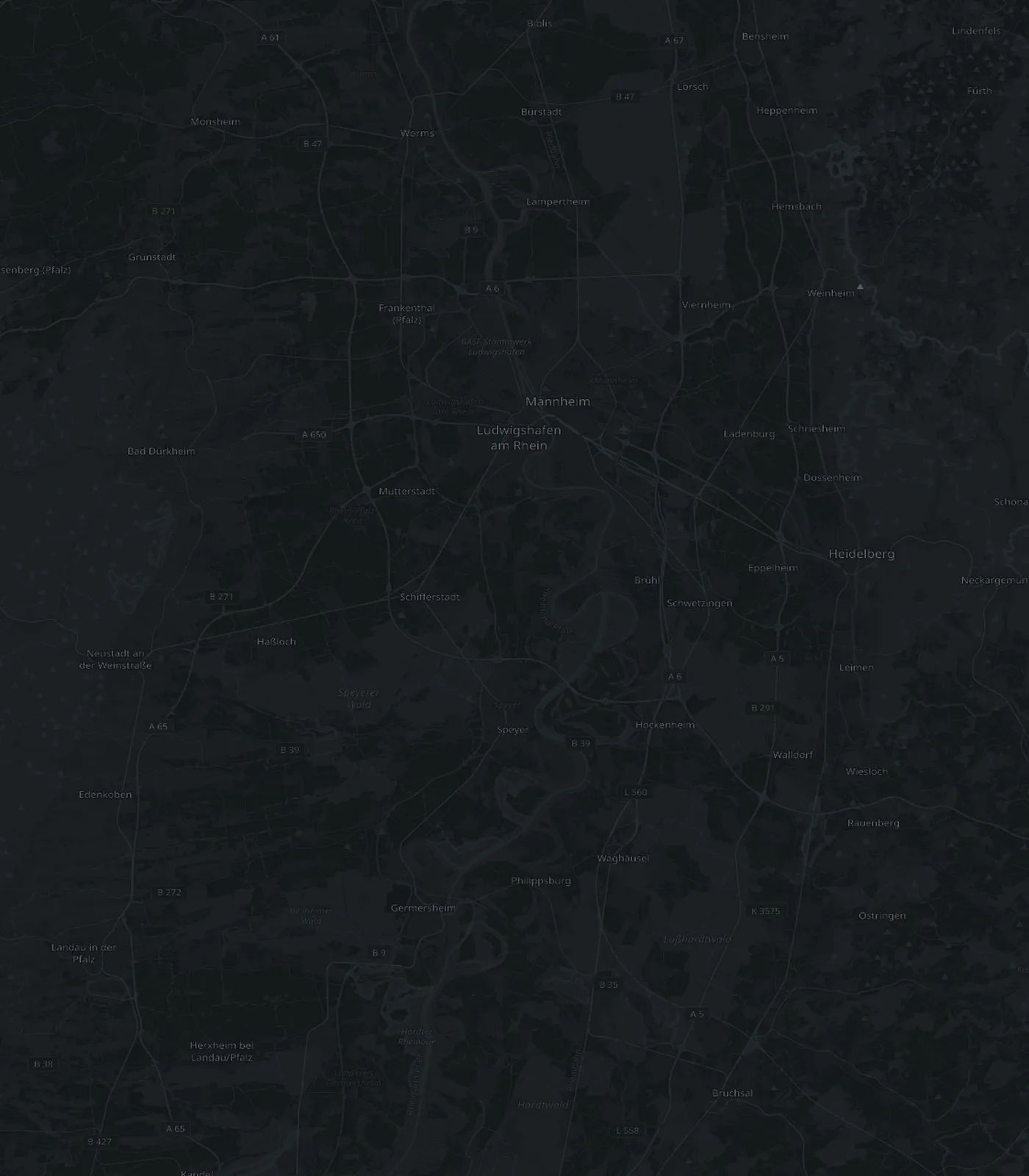 Karte der Metropolregion Rhein-Neckar mit den Orten unserer Referenzprojekte